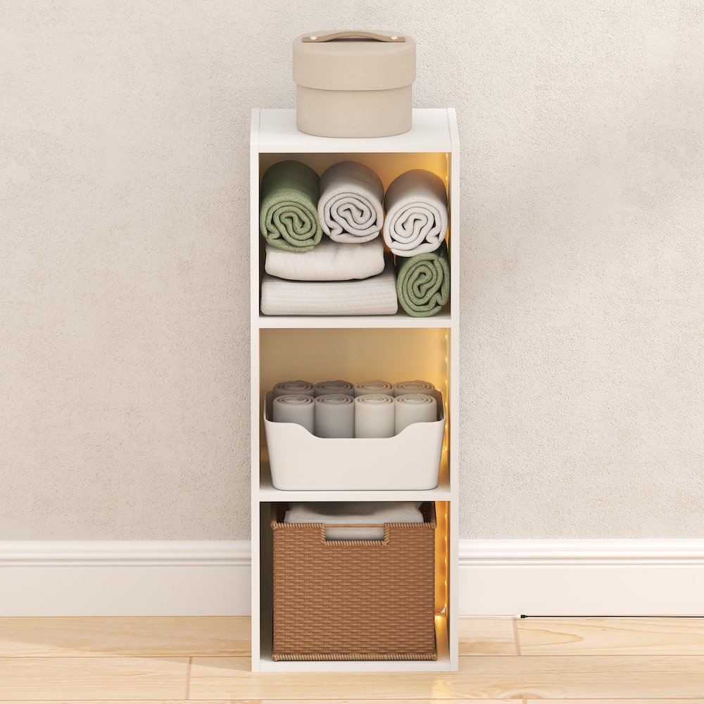 LUDER 3-Cube LED Closet Organizer, 9.3x12x31.5, White. Picture 6
