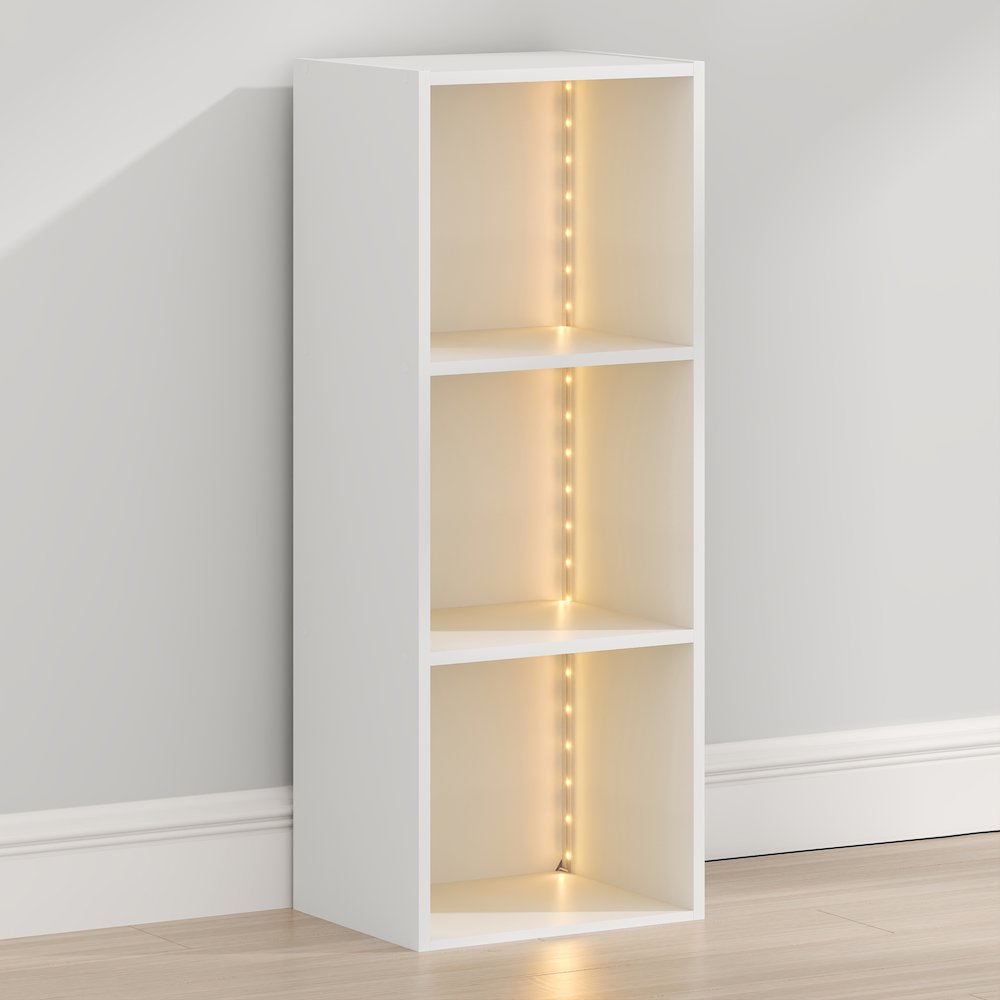 LUDER 3-Cube LED Closet Organizer, 9.3x12x31.5, White. Picture 1