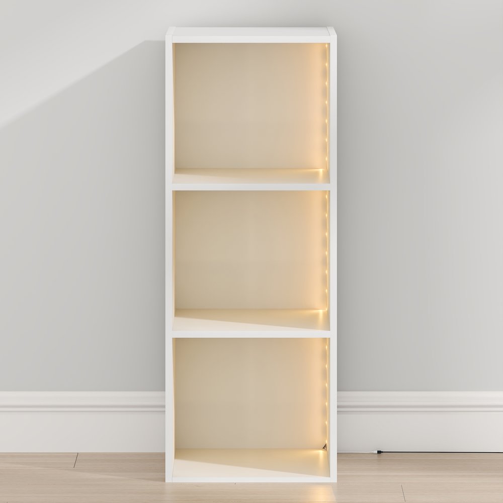 LUDER 3-Cube LED Closet Organizer, 9.3x12x31.5, White. Picture 7