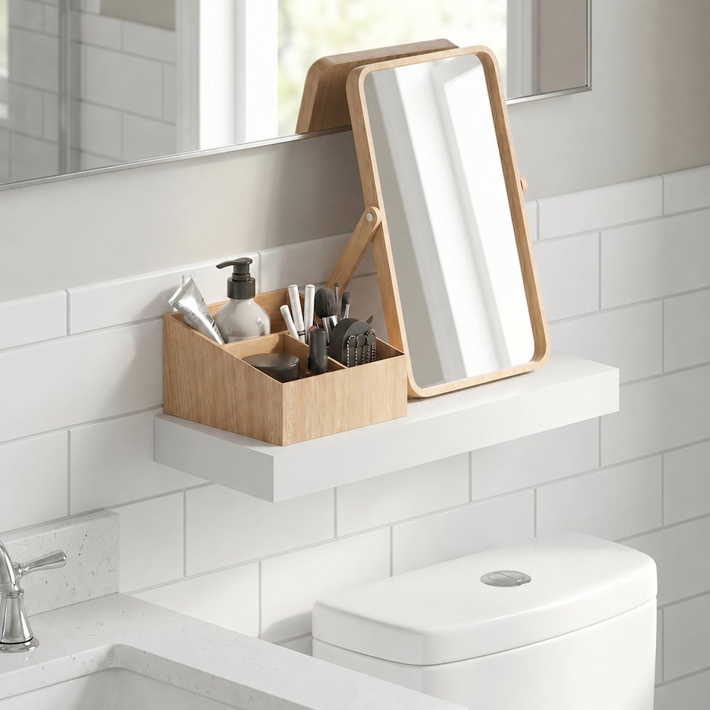 TANNA 12x24 Floating Wall Shelf, Invisible Brackets, White. Picture 2