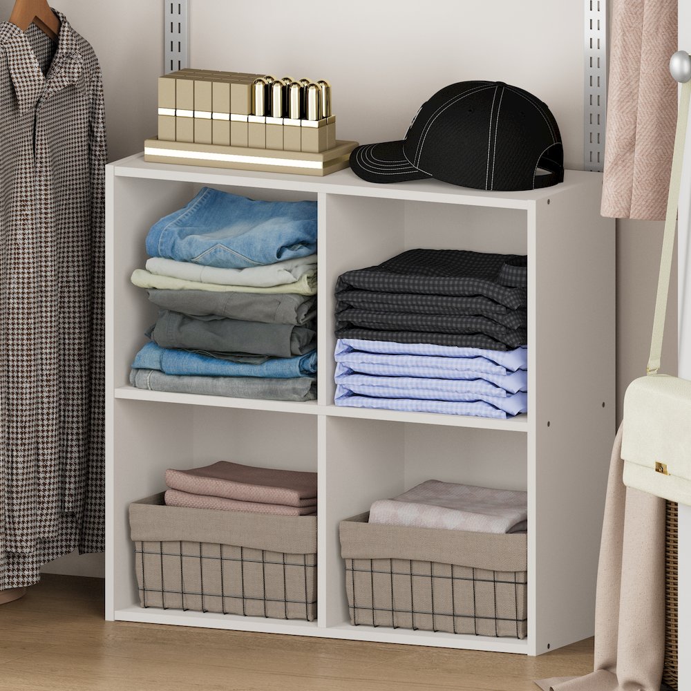 REED 4-Cube Closet Organizer, Open Shelves, White. Picture 2