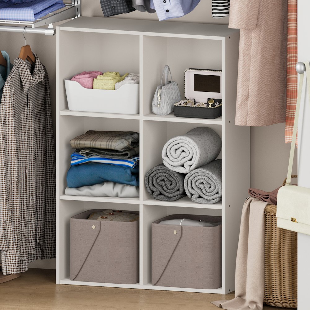 REED 6-Cube Closet Organizer, Open Shelves, White. Picture 2