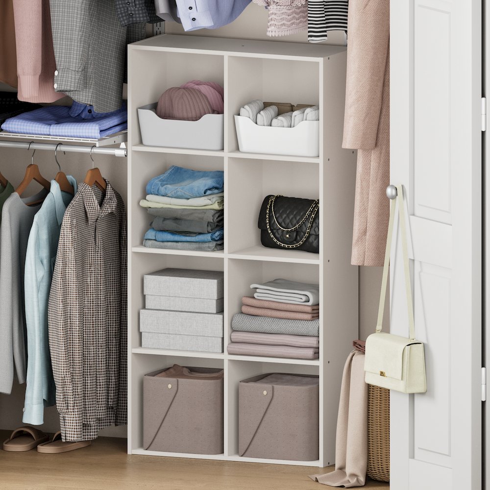 REED 8-Cube Closet Organizer, Open Shelves, White. Picture 2