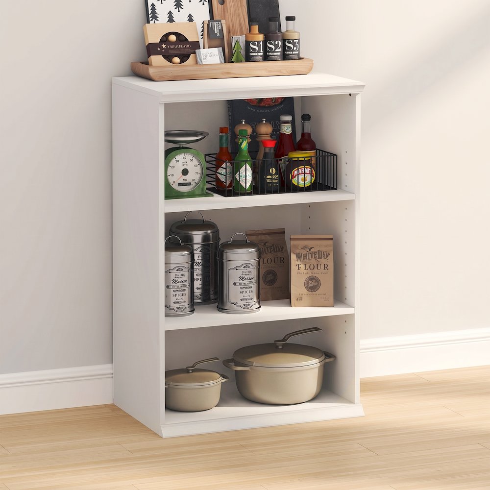 FANO 3-Tier Storage Rack, Stackable, 15.9x23.6x36.2, White. Picture 3
