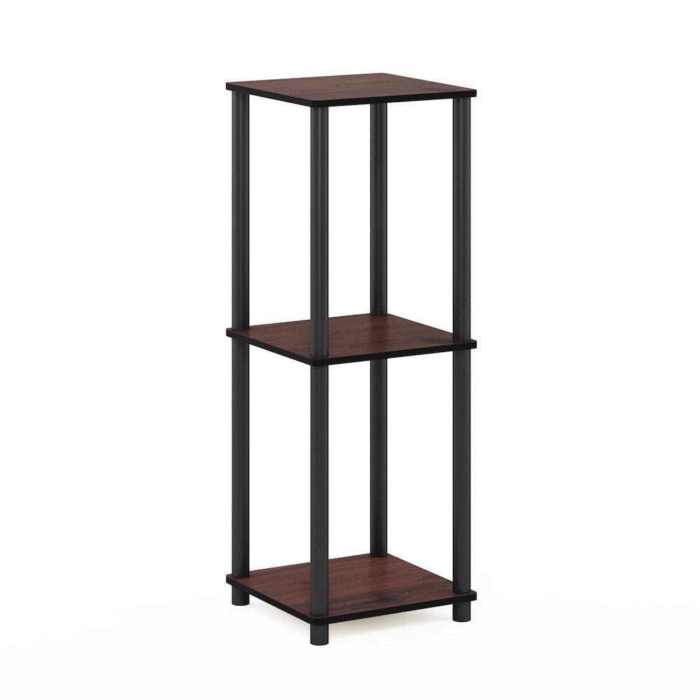 TURN-N-TUBE Night Stand Set of 2, 2-Tier Stackable, Toolless, Dark Cherry. Picture 6