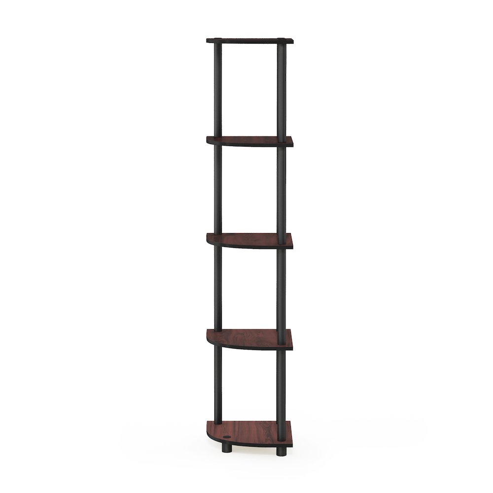 Turn-N-Tube 5-Tier Closet Corner Shelf, Brown Closet Organizer, Dark Cherry