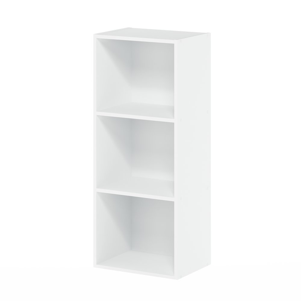 LUDER 3-Cube Kids Book Shelf, Toy Storage, 9.3x12x31.5, White. Picture 1