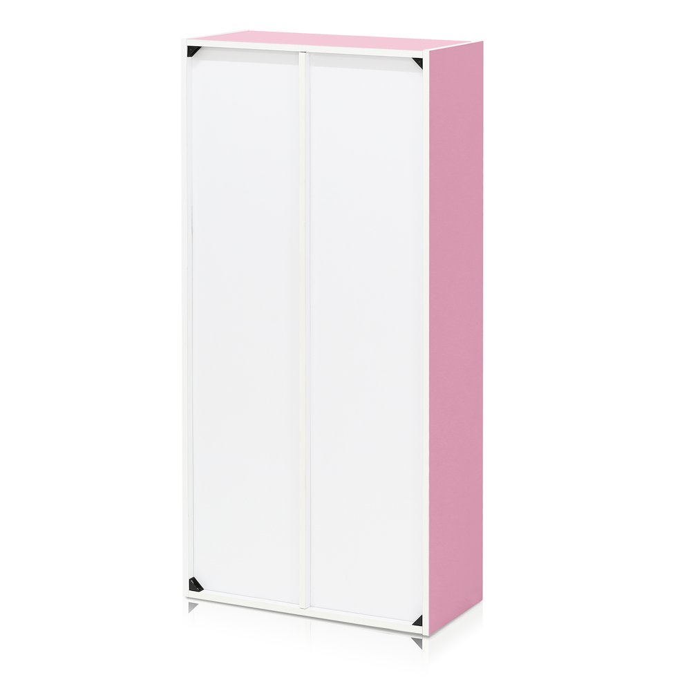 LUDER 7-Cube Kids Book Shelf, Toy Storage, 9.4x19.5x41.7, White/Pink. Picture 6