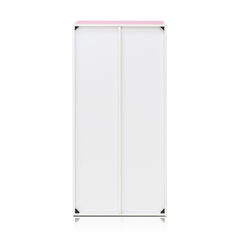 LUDER 7-Cube Kids Book Shelf, Toy Storage, 9.4x19.5x41.7, White/Pink. Picture 7