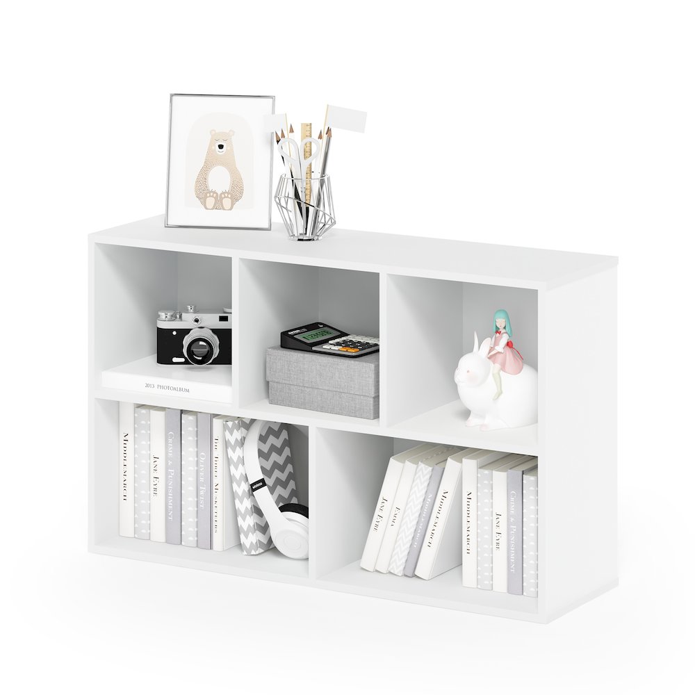 LUDER 5-Cube Kids Book Shelf, Toy Storage, 9.4x19.5x31.5, White. Picture 6