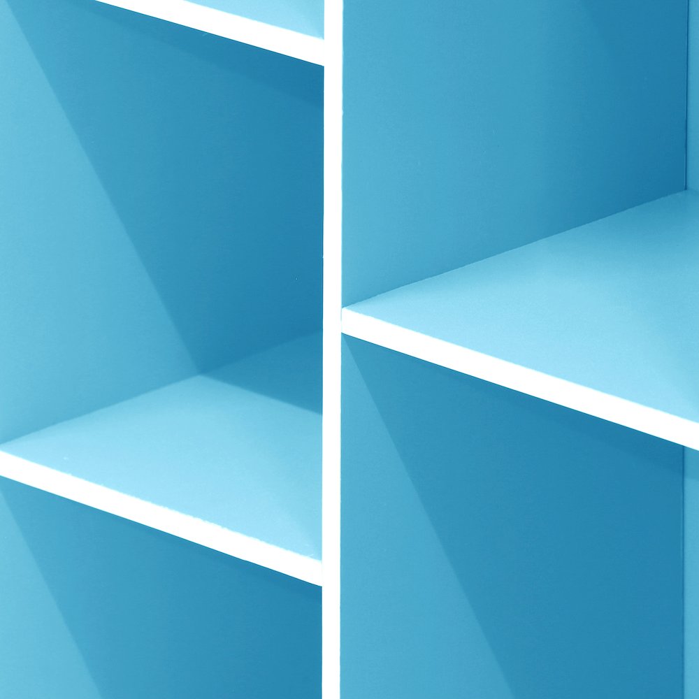 LUDER 5-Cube Kids Book Shelf, Toy Storage, 9.4x19.5x31.5, White/Light Blue. Picture 6