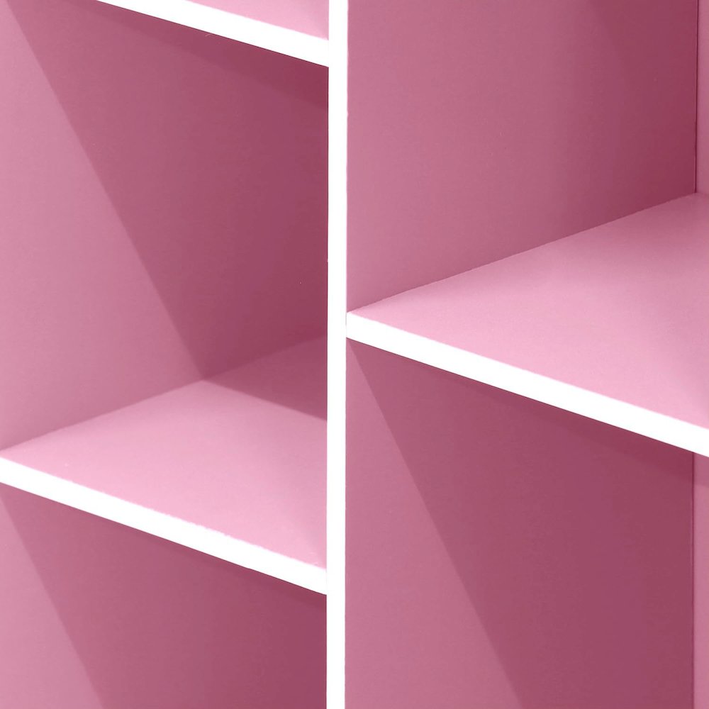 LUDER 5-Cube Kids Book Shelf, Toy Storage, 9.4x19.5x31.5, White/Pink. Picture 6