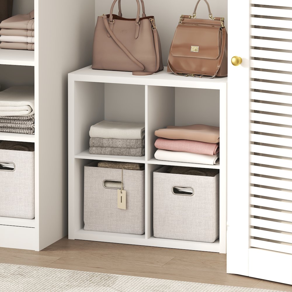 CUBIC 4-Cube Closet Organizer, Thick Frame, Closed Back, White. Picture 2
