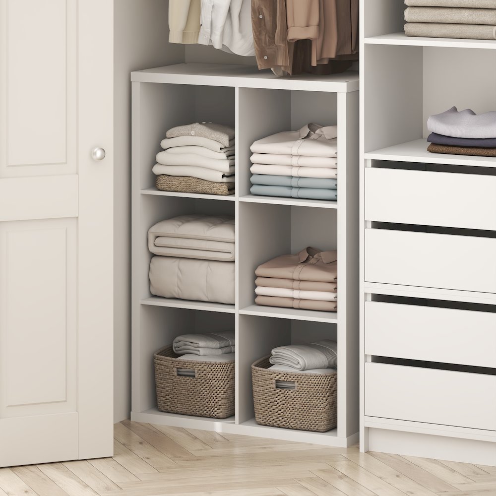 CUBIC 6-Cube Closet Organizer, Thick Frame, Closed Back, White. Picture 3