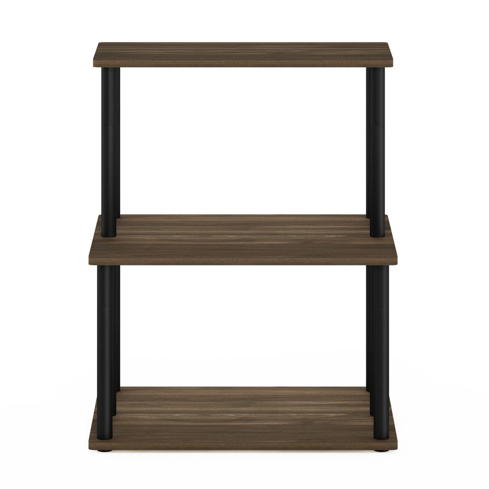 Furinno Turn-N-Tube 3-Tier Toolless Kitchen Storage Shelf, Columbia Walnut/Black. Picture 3