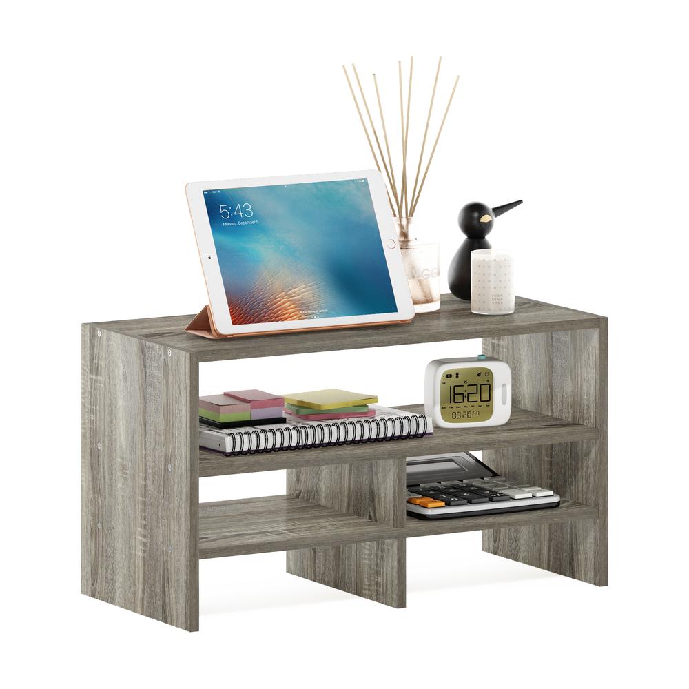 Furinno Hermite Desk Top Organizing Shelf Bookcase, French Oak. Picture 4