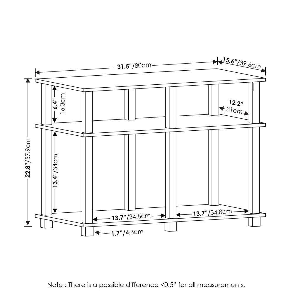 Furinno Romain Turn-N-Tube TV Stand for TV up to 40 Inch, Espresso/Black. Picture 2