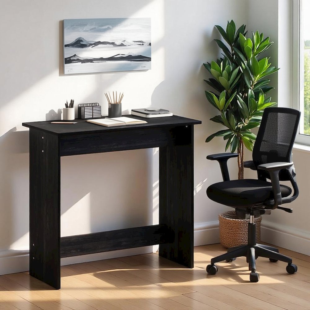 Black Wooden Office Desk with Storage, Writing Desk and Study Desk Design. Picture 2