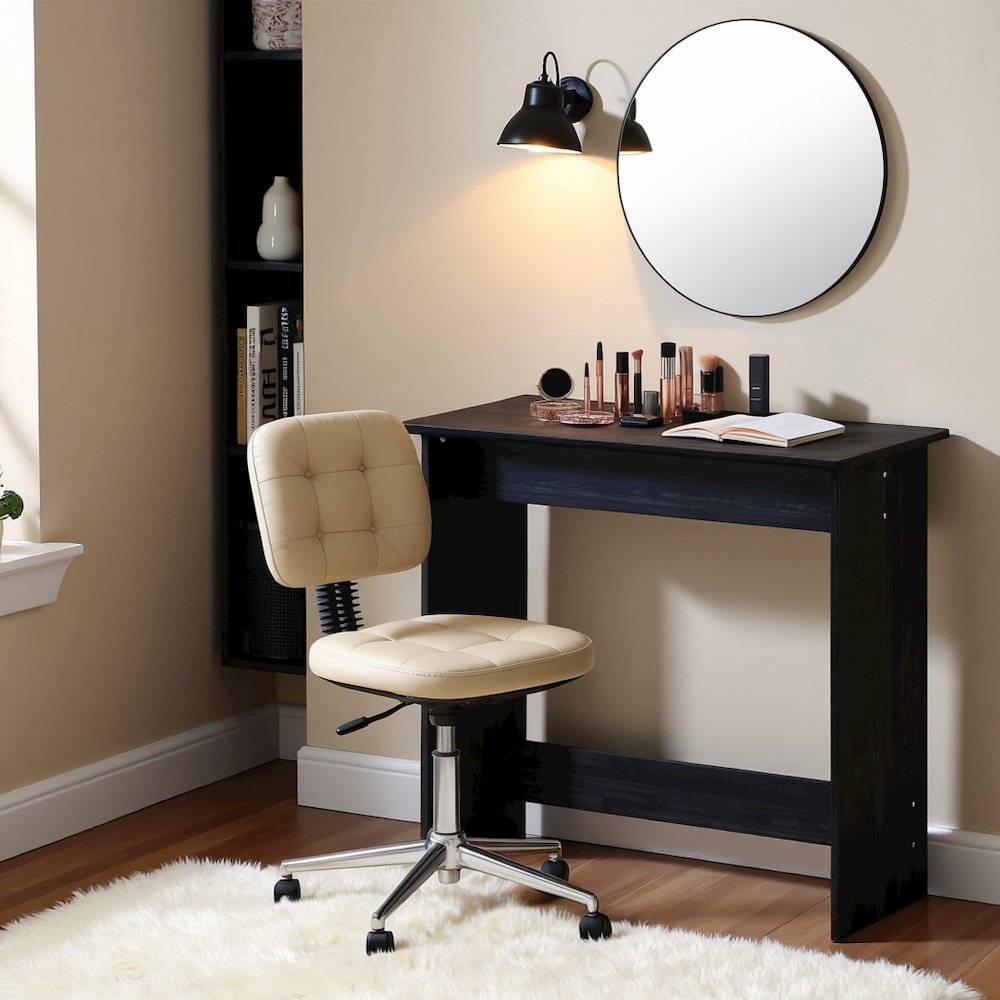 Black Wooden Office Desk with Storage, Writing Desk and Study Desk Design. Picture 3