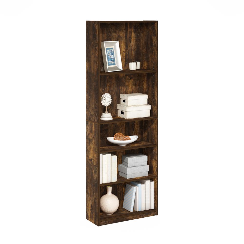 Furinno JAYA Simply Home 5-Shelf Bookcase, Amber Pine. Picture 4