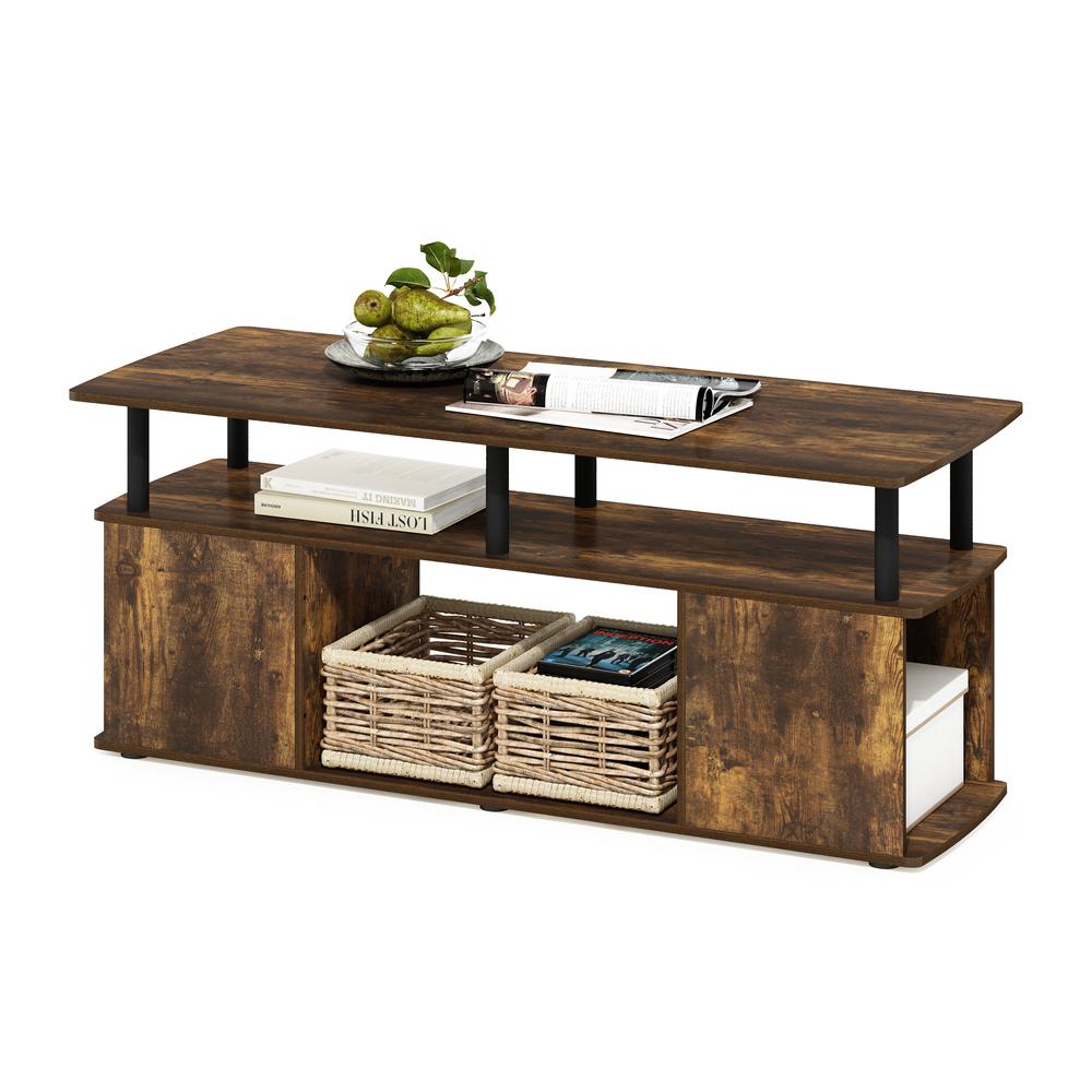 Furinno JAYA Utility Design Coffee Table, Amber Pine/Black. Picture 4