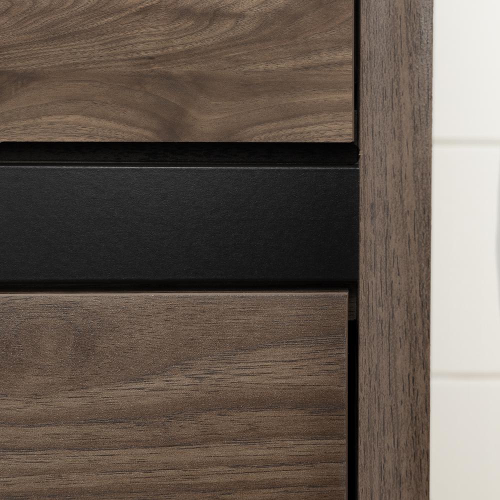 Flam 7-Drawer Double Dresser, Natural Walnut and Matte Black. Picture 4