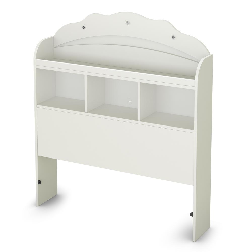 South Shore Tiara Twin Bookcase Headboard (39''), Pure White. Picture 1