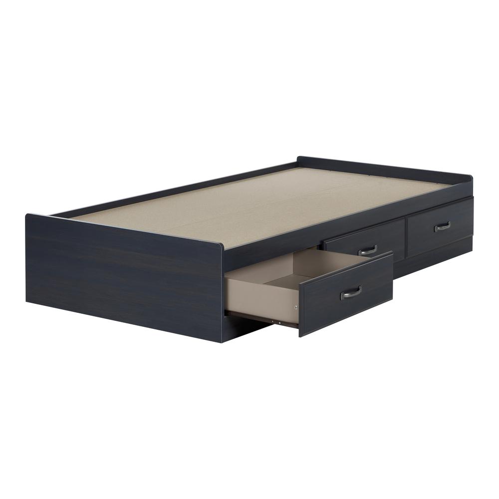 South Shore Ulysses Twin Mates Bed (39'') with 3 Drawers, Blueberry. Picture 1