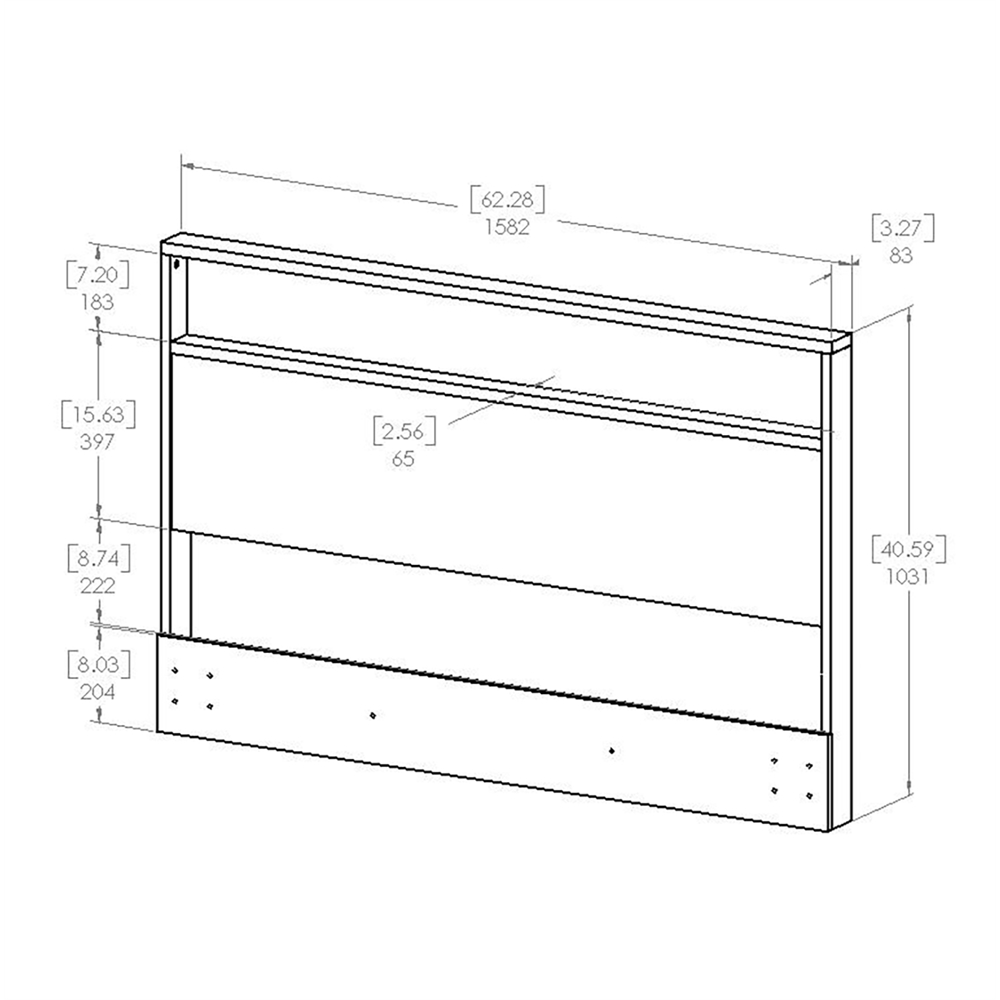 South Shore Holland Full/Queen Headboard (54/60''), Gray Oak. Picture 4