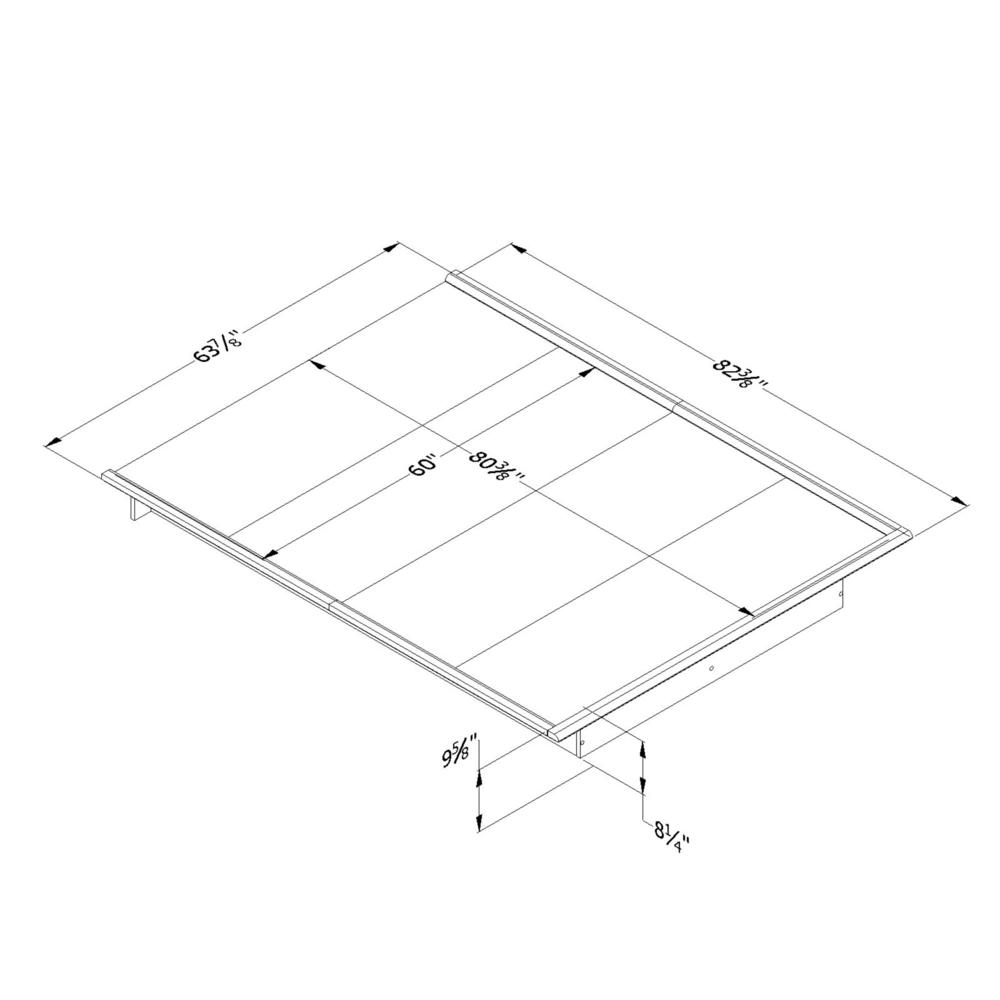 South Shore Step One Queen Platform Bed (60''), Gray Oak. Picture 2