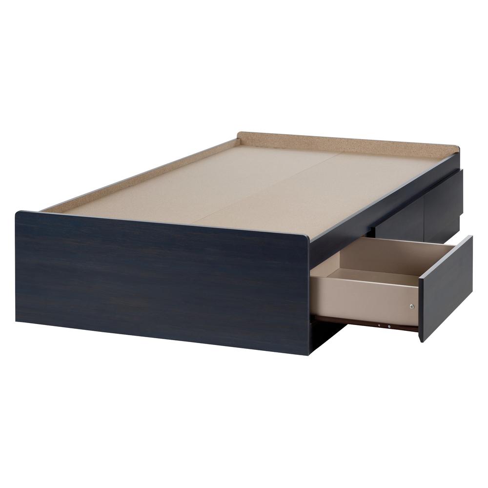 South Shore Aviron Twin Mates Bed (39") with 3 Drawers, Blueberry. Picture 2