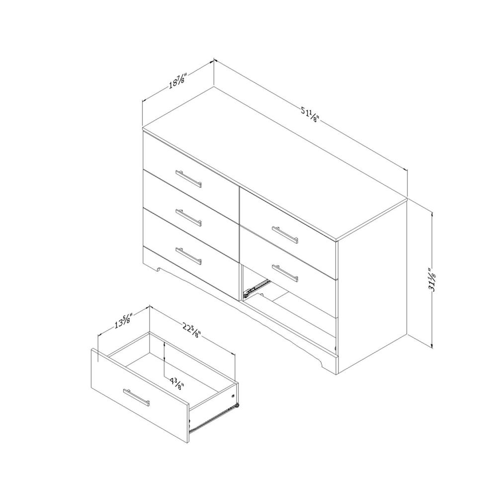 Gramercy 6-Drawer Double Dresser, Pure Black. Picture 2