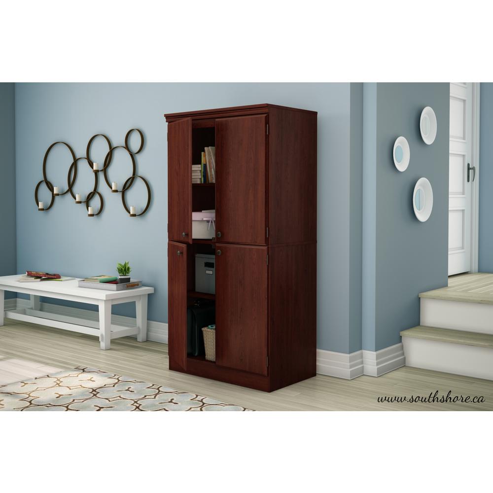 South Shore Morgan 4-Door Storage Cabinet, Royal Cherry. Picture 1