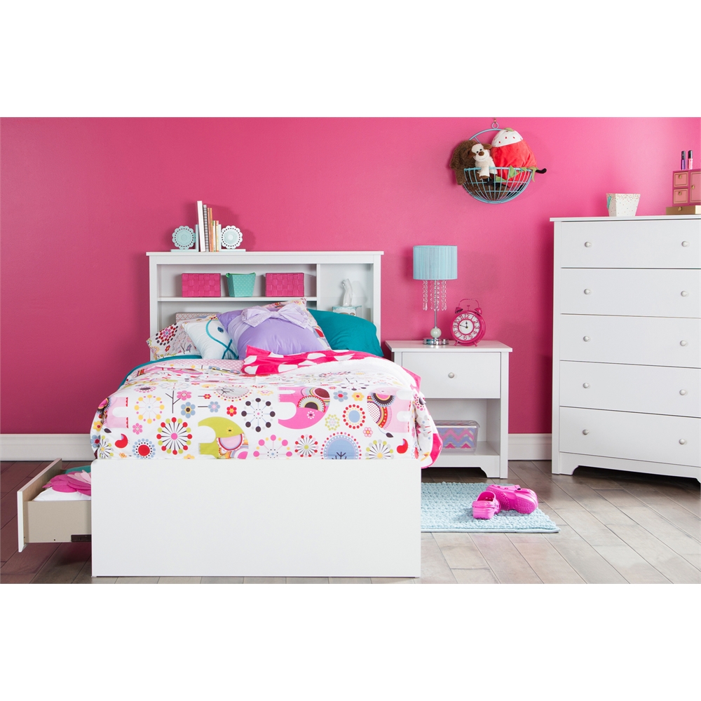 South Shore Vito Twin Bookcase Headboard (39"), Pure White. Picture 3