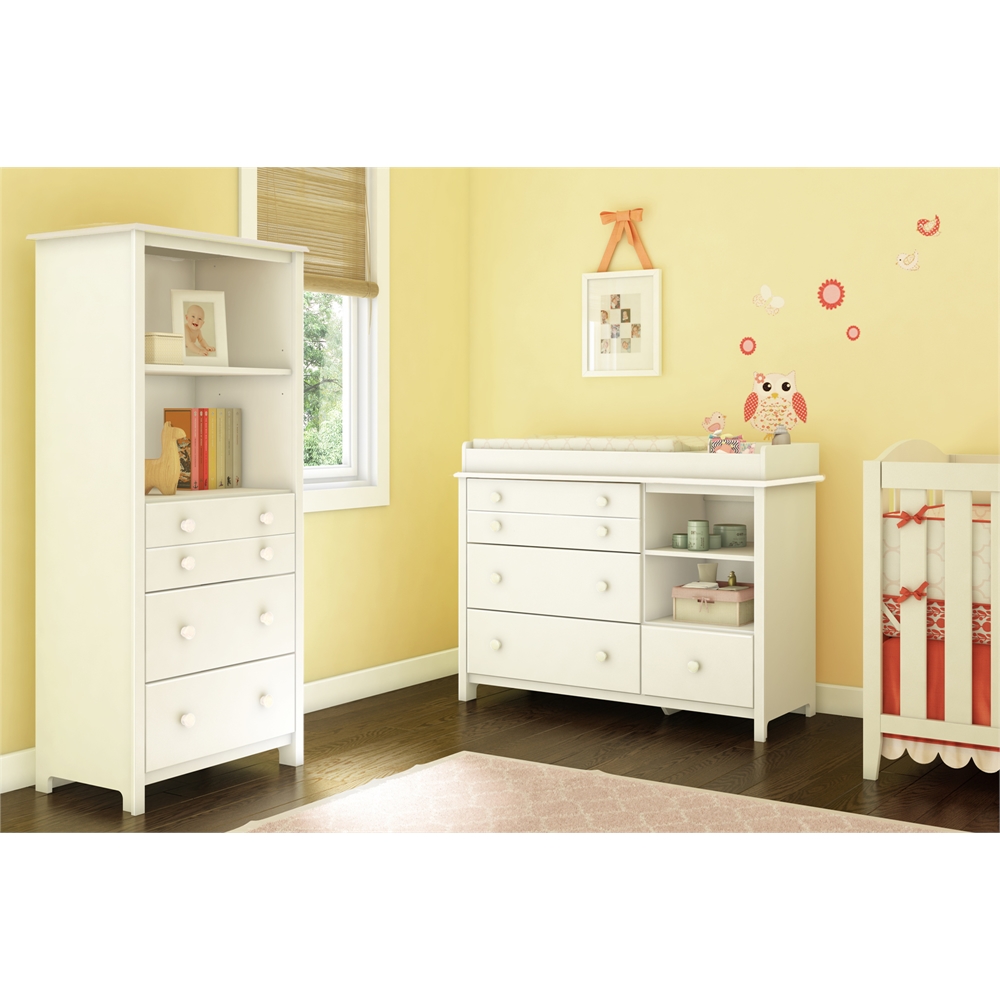 South Shore Little Smileys Changing Table with Removable Changing Station, Pure White. Picture 2