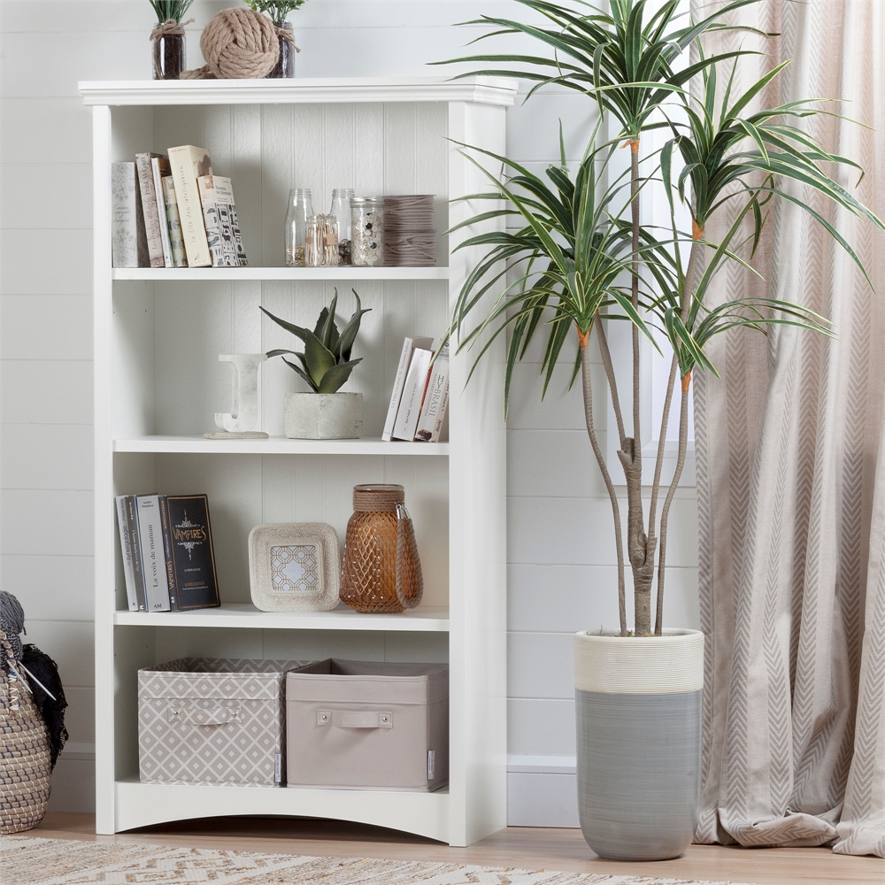South Shore Artwork 4-Shelf Bookcase, Pure White. Picture 2