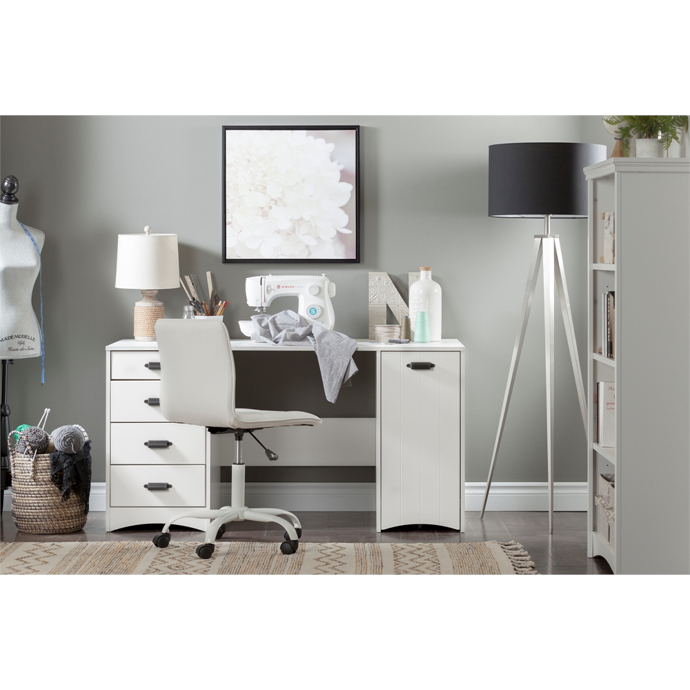 South Shore Artwork 4-Shelf Bookcase, Pure White. Picture 3