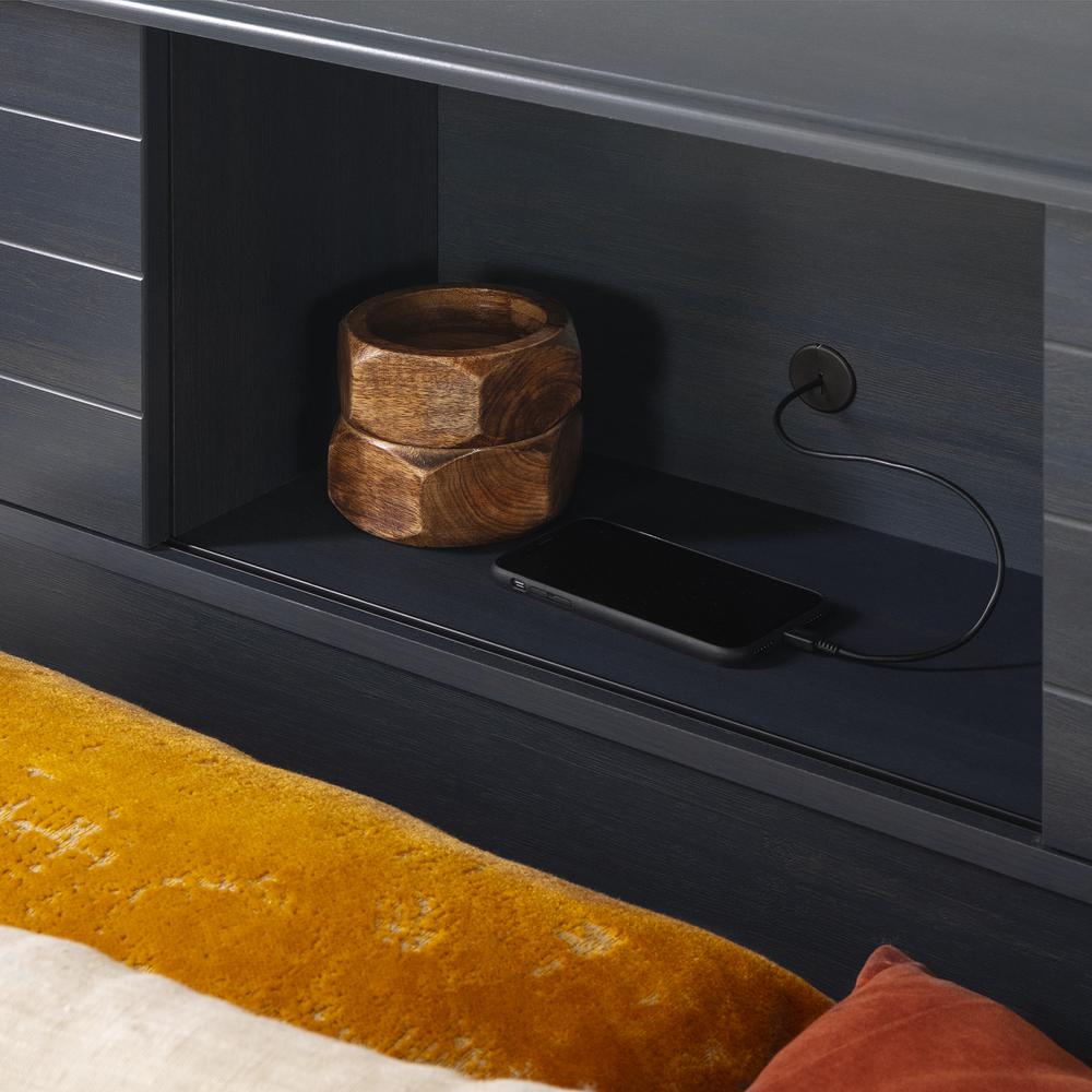 Ulysses Bed and Headboard Set, Blueberry. Picture 4