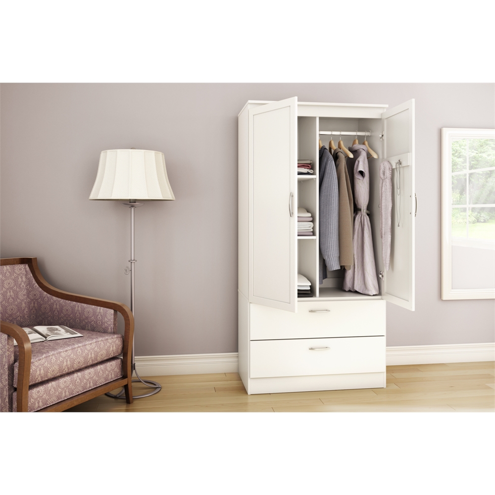 South Shore Acapella Wardrobe Armoire, Pure White. Picture 2