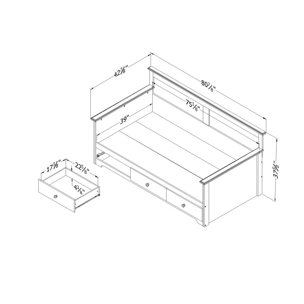 Summer Breeze Twin Daybed with Storage (39"), Blueberry. Picture 4