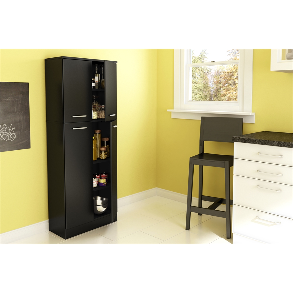 South Shore Axess Storage Pantry, Pure Black. Picture 2