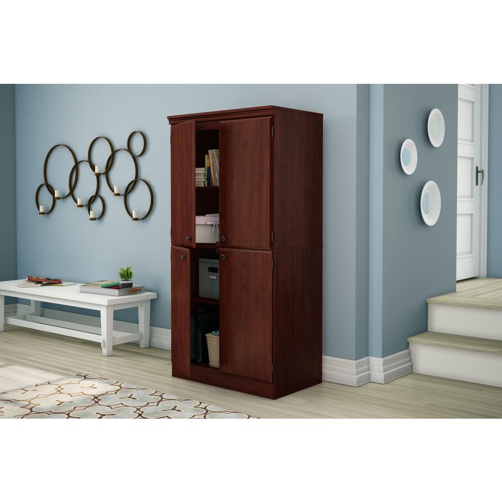 South Shore Morgan 4-Door Storage Cabinet, Royal Cherry. Picture 2