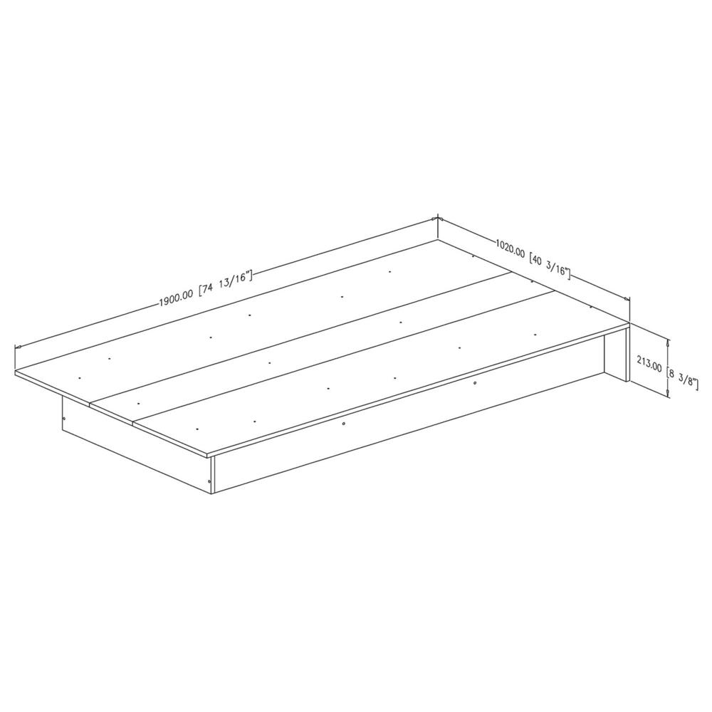 Libra Twin Platform Bed (39''), Gray Oak. Picture 2