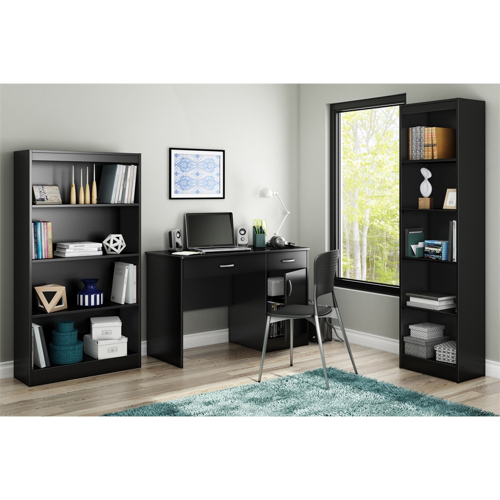 South Shore Axess Small Desk, Pure Black. Picture 2