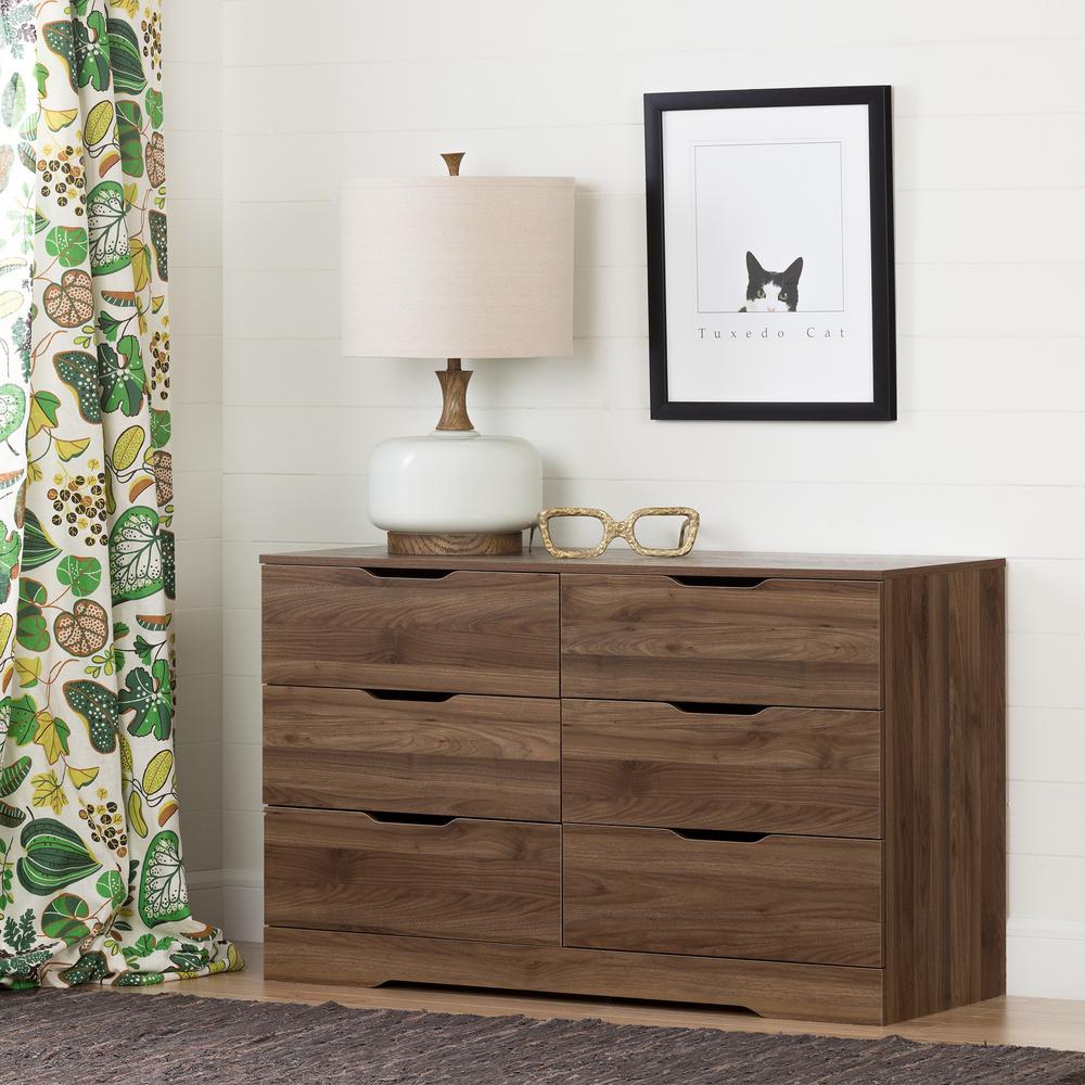 Holland 6-Drawer Double Dresser, Natural Walnut. Picture 1