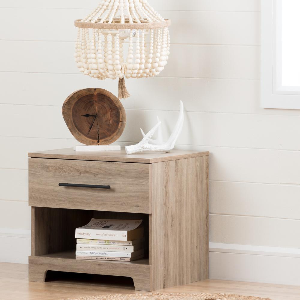 Primo 1-Drawer Nightstand, Rustic Oak. Picture 2