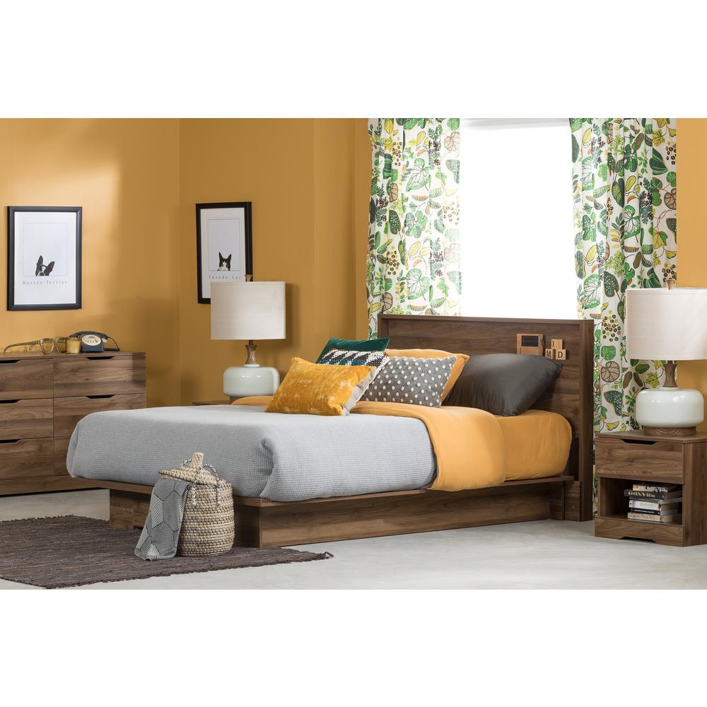 Holland 1-Drawer Nightstand, Natural Walnut. Picture 3