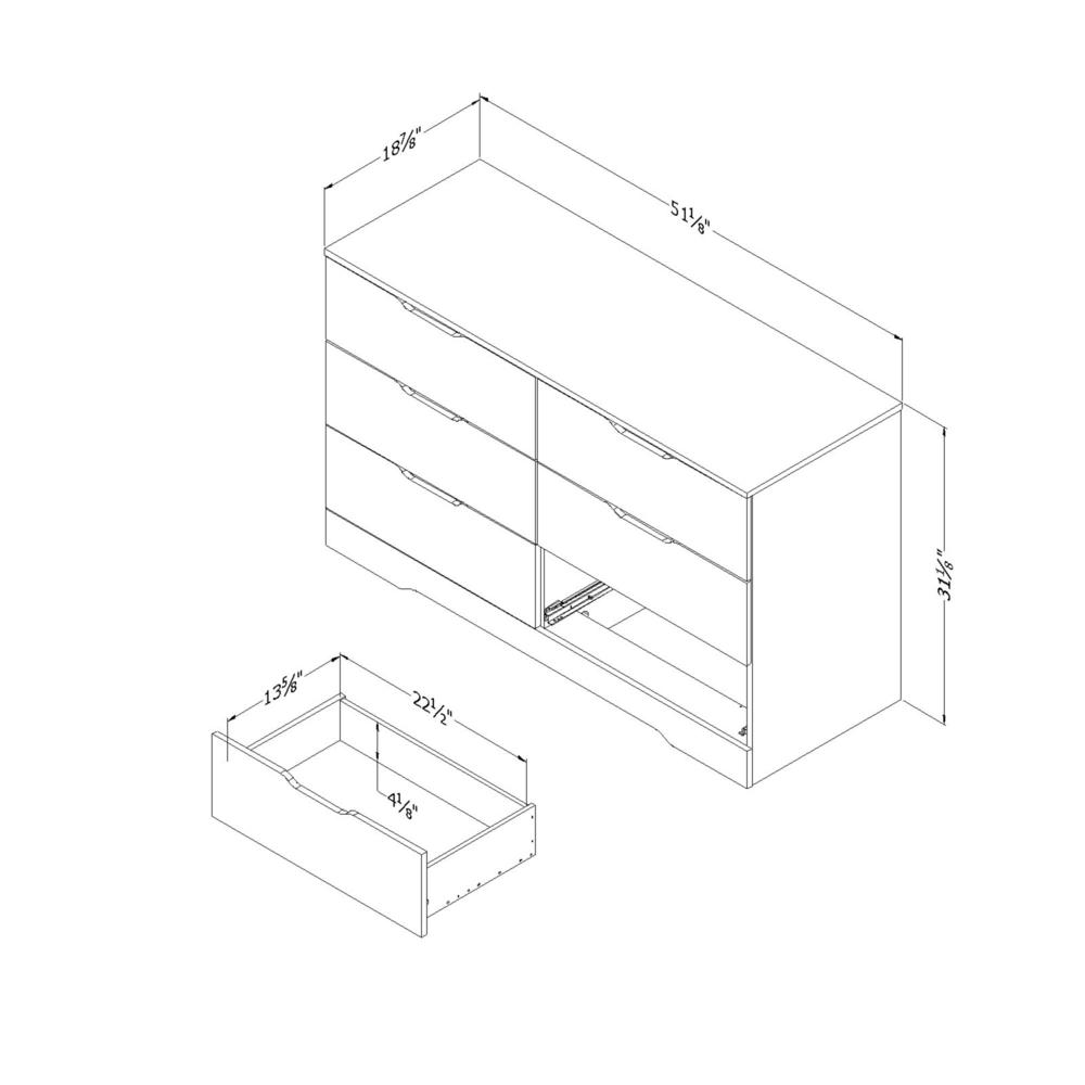 Holland 6-Drawer Double Dresser, Natural Walnut. Picture 3