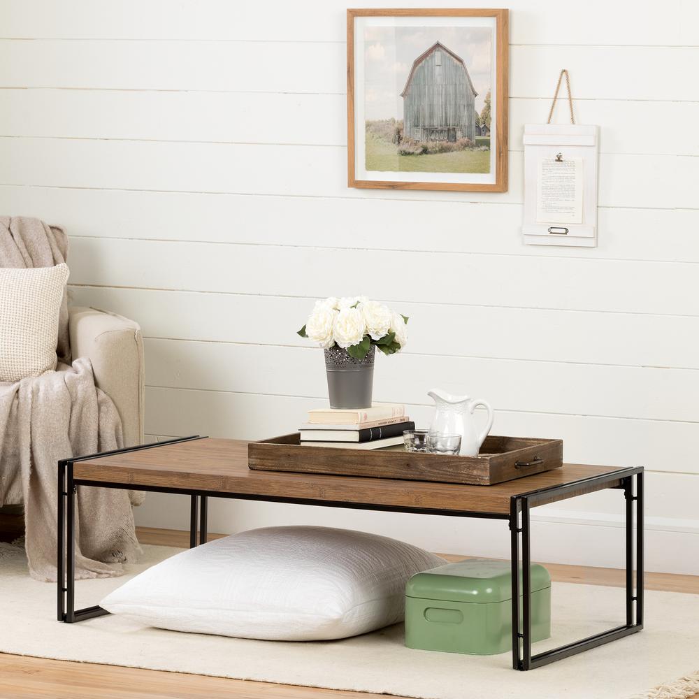 South Shore Gimetri Coffee Table, Rustic Bamboo. Picture 1