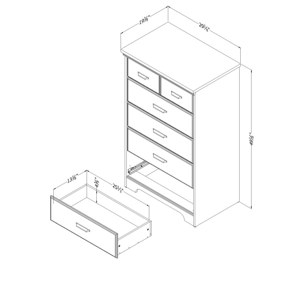 Versa 5-Drawer Chest, Winter Oak. Picture 3